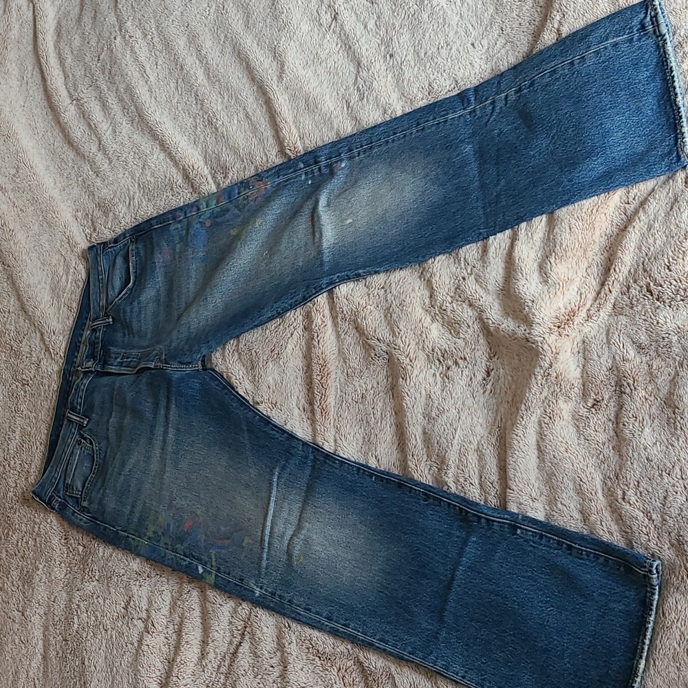 Levi 501 Blue w/ Paint Splatter